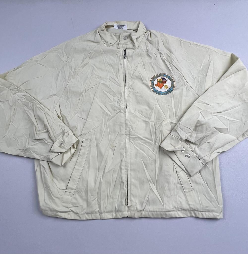 Vintage King Louie Jacket Mens Large Beige Canvas Windbreaker Union USA Patch